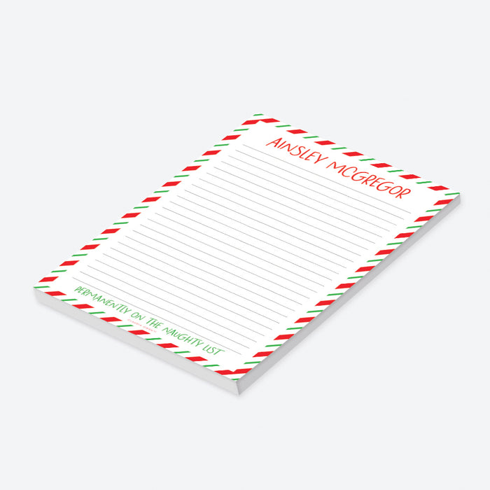 Christmas Naughty List Notepad, Fun Holiday Present, Holiday Shopping List, Funny Christmas To Do List Stationery Pad