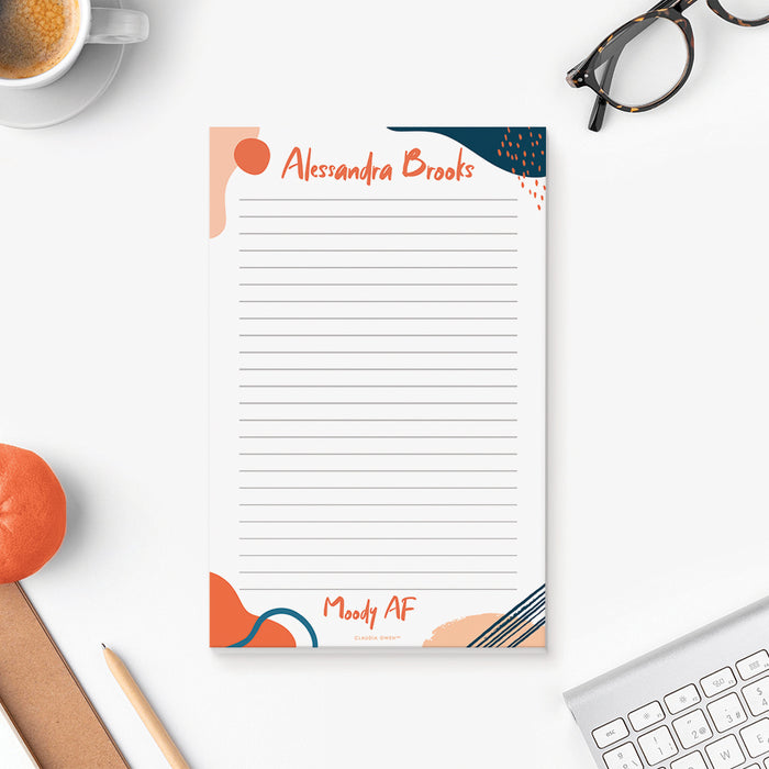 Moody AF Notepad, Office Humor Gifts, Personalized Sarcastic Notepad, Fun To Do List Pad, Funny Notepad