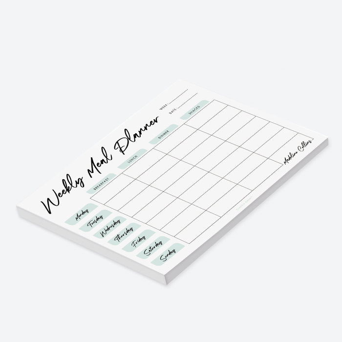 Personalized Cooking Planning Notepad, Weekly Meal Planner Notepad, Meal Planning Menu Planner Pad, Meal Prep Food, Kitchen Notepad