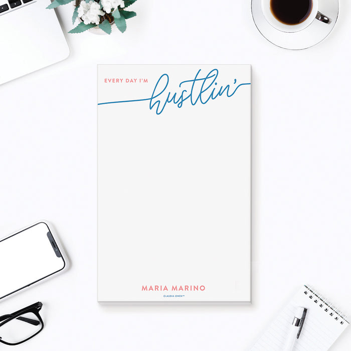 Everyday I'm Hustlin Notepad, Personalized Stationery for Women, Mother Hustler Gifts, Fun Notepad for the Office