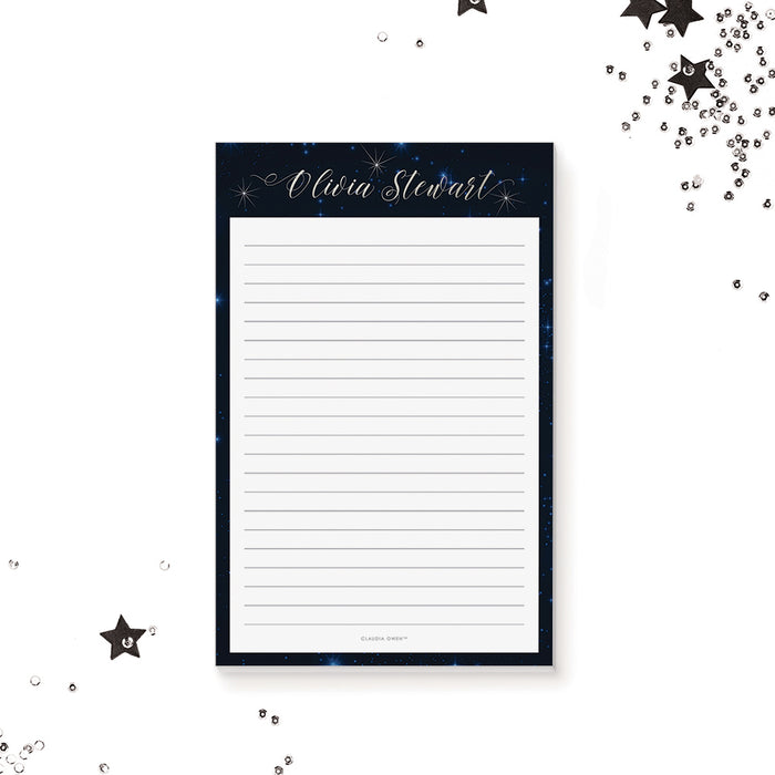 Starry Night Sky Notepad, Night Under the Stars Favor Gifts, Galaxy Stationery Pad, Space Notepad with Stars