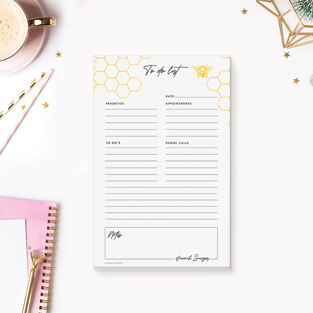 Personalized Bee Notepad for Children, Honey Bee Stationery Pad for Gi ...