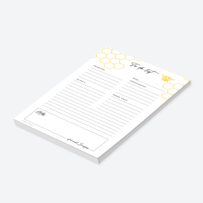 Bee Notepads Personalized Bee Notepad for Children, Honey Bee Stationery Pad for Gi