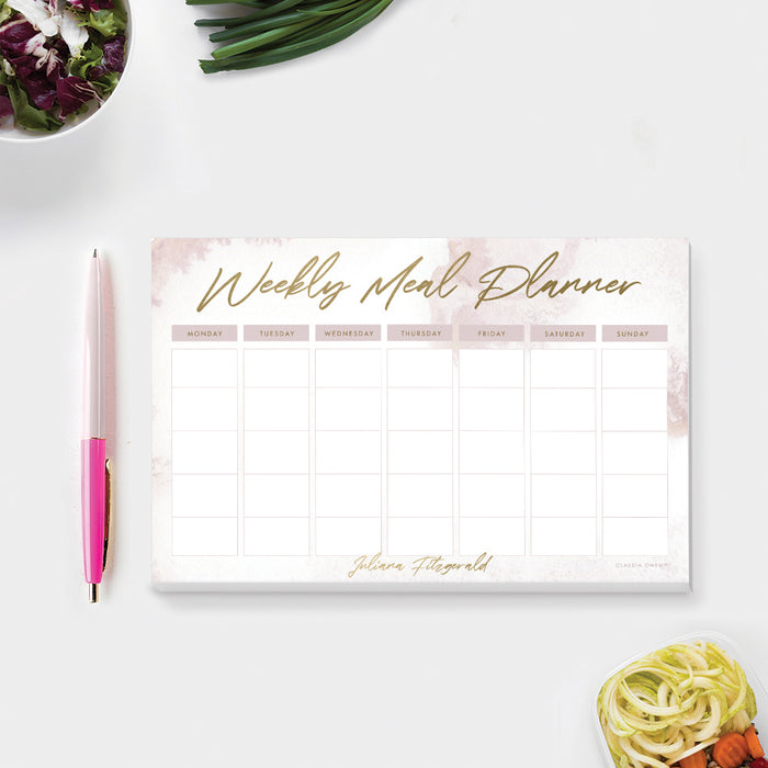 Weekly Meal Planner Notepad Personalized Gift for Her, Meal Planning Menu Planner Pad, Meal Prep Food Kitchen Notepad Gift Cooking Plan