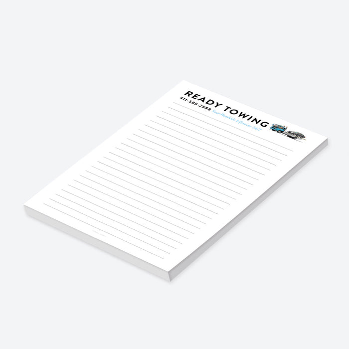 Custom Towing Service Notepad, Personalized Business Notepad for Towing Services, Marketing Stationery Pad for Towing Companies