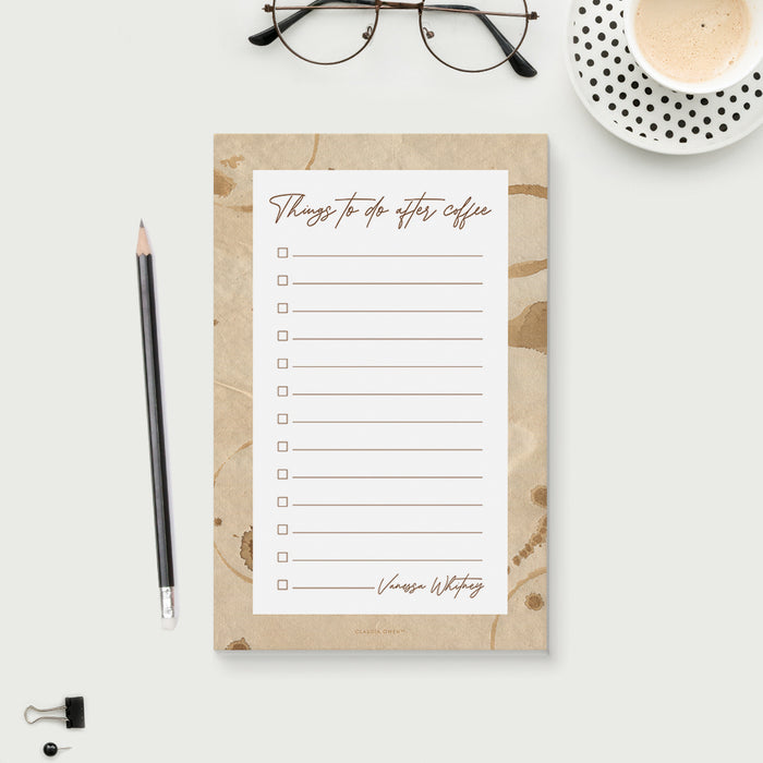 But First Coffee Notepad, Personalized Shopping To Do List Pad, Coffee Lover Gifts, Coffee Stationery