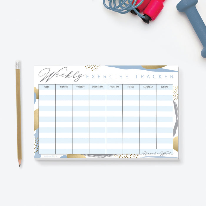 Exercise Note Pad Personalized Workout Log Notepad, Custom Exercise Tracker Notepad, Fit