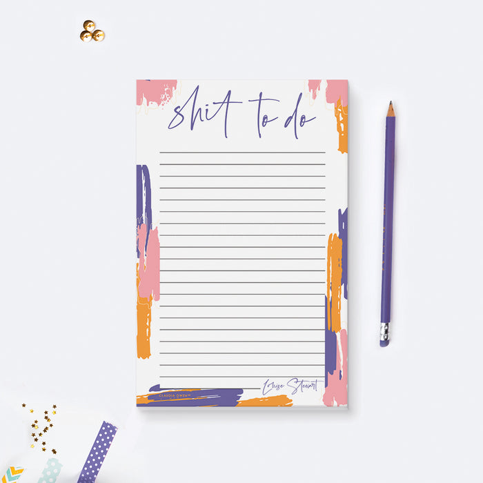 Shit To Do Lined Notepad, Custom To Do Funny Notepad Personalized Small To Do List Notepad, Get Shit Done Desk Pad Notepad Gift