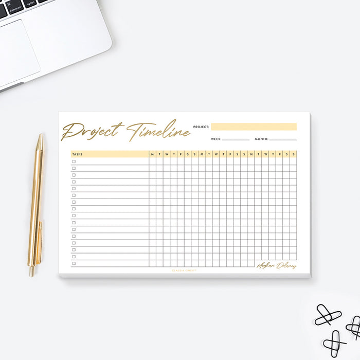 Project Timeline Planner Notepad, Personalized Project Tracker Pad, Custom Project Management Tracker, Project Planning