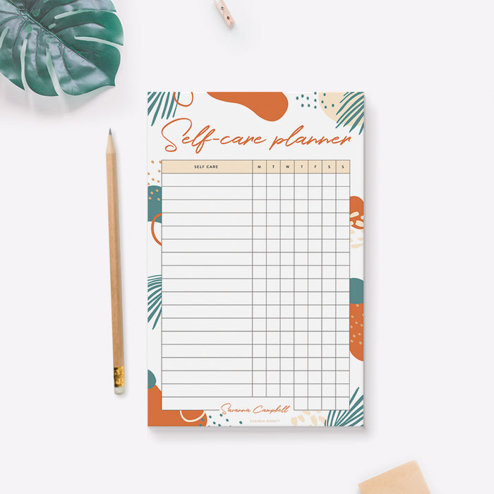 Selfcare Planner Notepad, Personalized Notepad for Women, Self Care Wellness Weekly Planner, Beauty Planner Stationery for Women