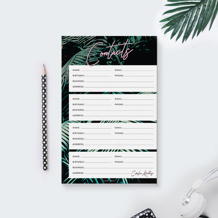 Address Notepad with Space to Write Name Address Email Telephone Address, Tropical Stationery Office Notepad