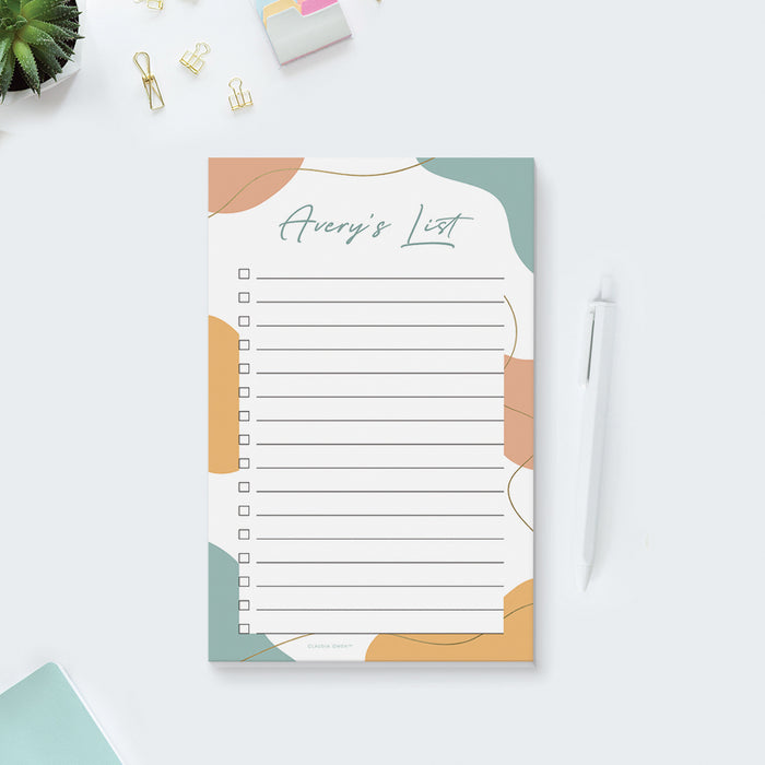 Daily Planner Notepad, Personalized Home and Office Planner Pad, Daily Schedule Pad Customized with Your Name