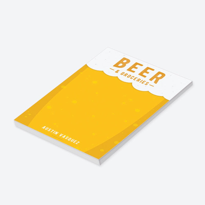 Beer and Groceries Notepad, Custom Funny To Do List, Beer Lover Gift for Men, Gift for Husband