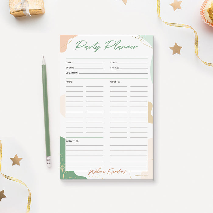 Birthday Party Planner Notepad, Personalized Event Planning Pad, Party Planning To Do List, Event Coordinator Notepad