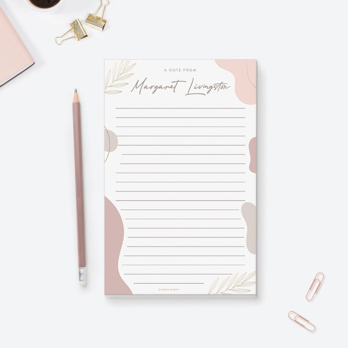 A Note From Personalized Notepad, Modern Chic Stationery for Women, Custom Calligraphy Writing Paper, To Do List Planner, Teacher Gifts