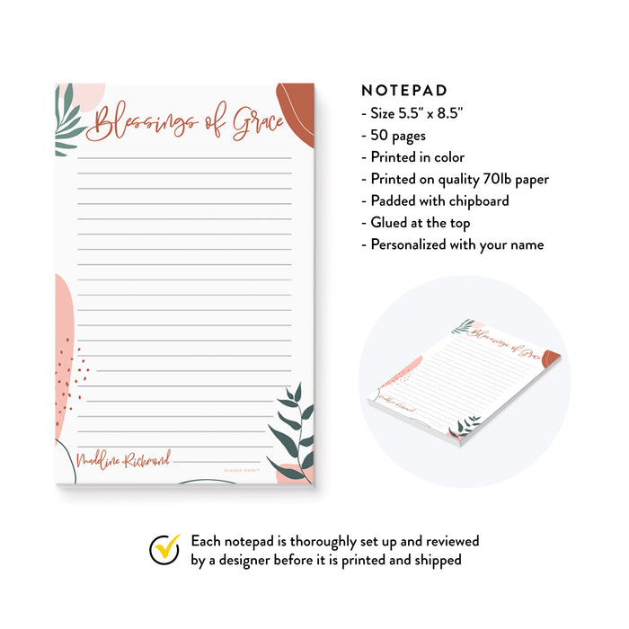 Blessings of Grace Notepad, Catholic Gifts For Women, Christian Notepad, Gratitude Notepad, Christian Gifts for Women