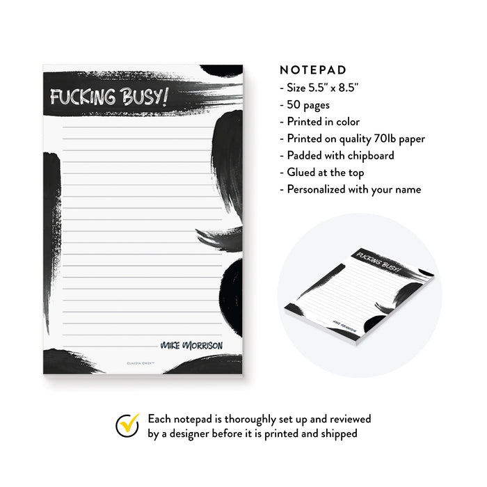 Fucking Busy Notepad, Funny Desk Notepad for Men and Women, Unique Gifts for Him, Funny Gifts for the Office