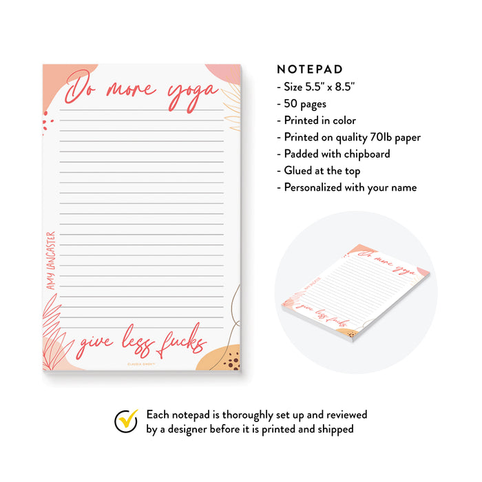 Funny Yoga Notepad, Personalized Meditation Gifts for Women, Yoga Love —  Claudia Owen
