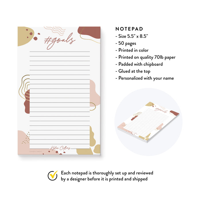 Goal Setting Notepad, Personalized To Do List Memo Pad, Goal Digger Entrepreneur Gift, Office Gift