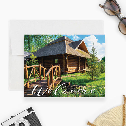 Personalized Airbnb welcome card with photo and message. A warm way to greet guests at your vacation rental and share contact info and check-in details.