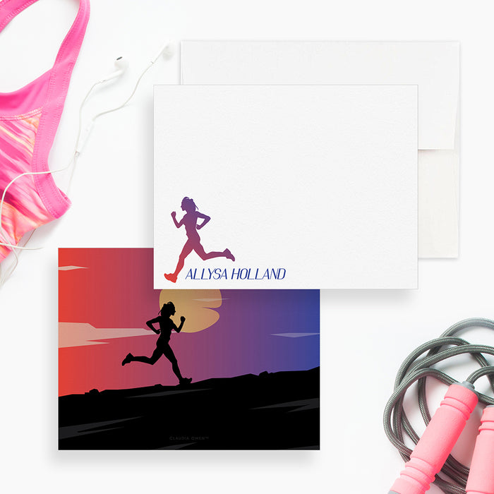Personalized Runner Note Card, Runner Gifts for Women, Marathon Runner Gifts