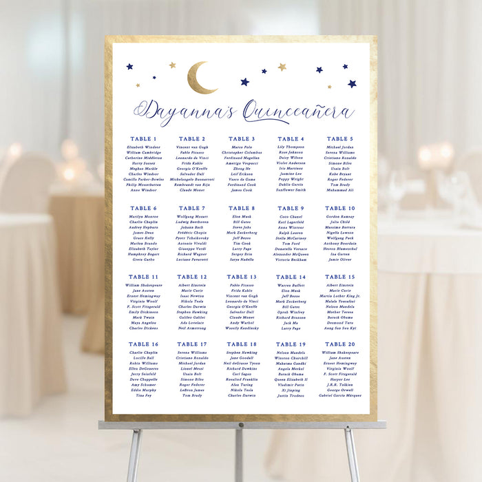 Quinceañera Seating Chart Digital Template with Moon and Stars, Printa — Claudia Owen quincea-era-seating-chart-digital-template-with-moon-and-stars-printa-claudia-owen