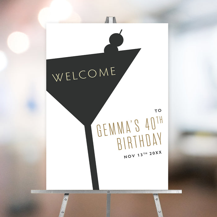 Fun Birthday Cocktail Party Invitation, Adult Birthday Invite Card, Martini Invitation for 21st 30th 40th 50th 60th Birthday Bash