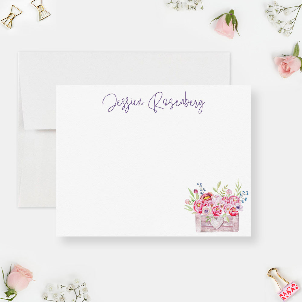 Personalized Floral Note Cards with Watercolor Flowers — Claudia Owen