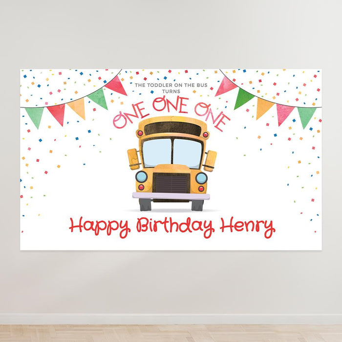 a birthday card with a school bus on it