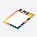 personalized abstract wedding notepad with colorful modern design-side