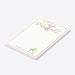 personalized tropical bright ideas notepad with cocktail, sun, and palm tree design and lined writing space-side