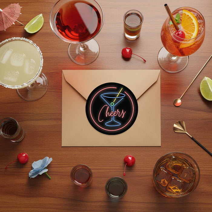 Neon Cocktail Party Invitation Adult Birthday Night Party