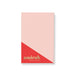 Personalized pink and coral notepad with diagonal design and gold name lettering