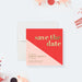 Personalized 21st birthday save the date card with coral, blush pink, and gold design