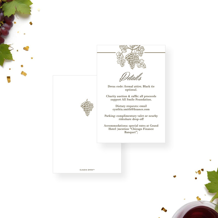 Annual Charity Banquet Invitation Elegant Wine Theme Design
