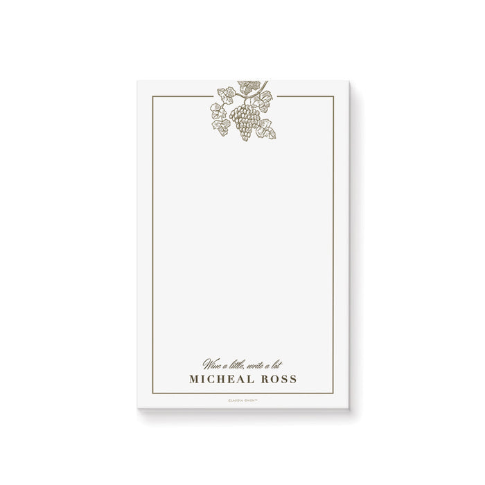 Winre Notepad Personalized Vineyard Notepad Elegant Wine Theme Stationery