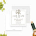 Wine-themed save the date card with grapevine illustration, ideal for charity gala events.-front-back