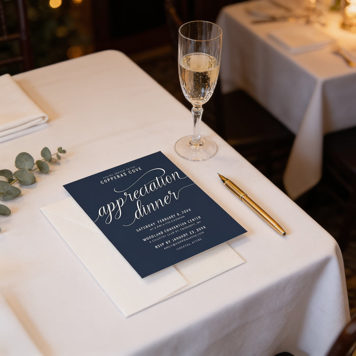 Appreciation Dinner Invitation Elegant Company Party Card