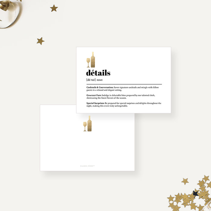 Après La Fête Invitation Card with Wine Bottle and Wine Glass, Fun Holiday Party Invitation Card for After Christmas Celebrations