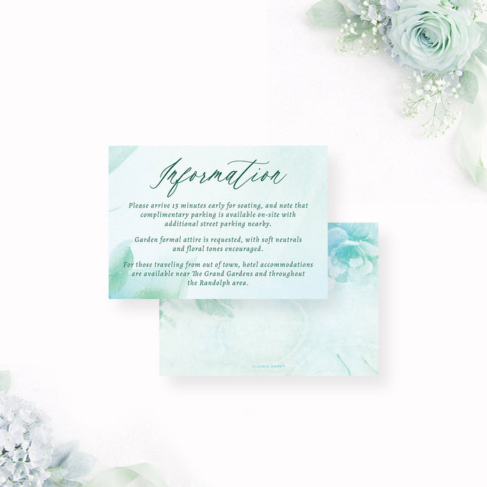 Personalized Aqua Watercolor Greenery Wedding Invitation