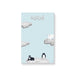 Personalized kids notepad featuring a cute polar bear, penguin, and seal on floating icebergs with a soft blue background