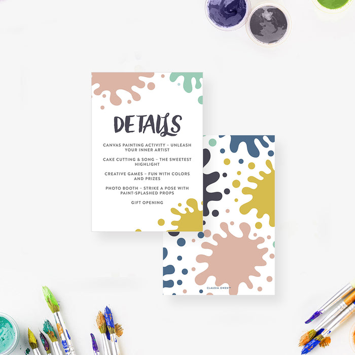 Art Party Birthday Invitation Paint Splatter Design