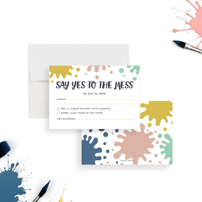 Art Party Birthday Invitation Paint Splatter Design