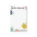 Personalized Create Every Day art-themed notepad with a colorful paint-splatter design and a custom name.