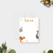 kids thank you card with kangaroo emu and desert theme for outback birthday party-front