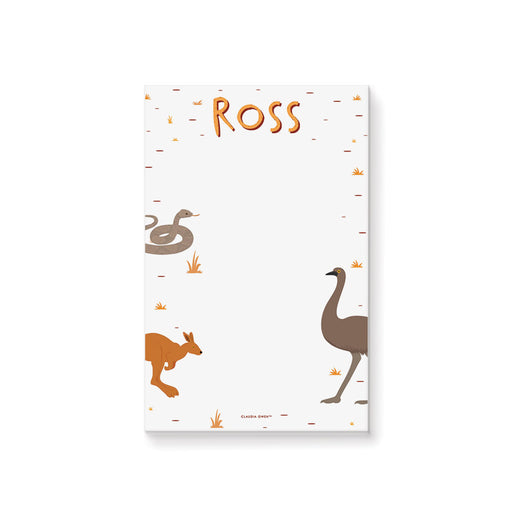 kids notepad with australian animals kangaroo emu and desert design for birthday party favor