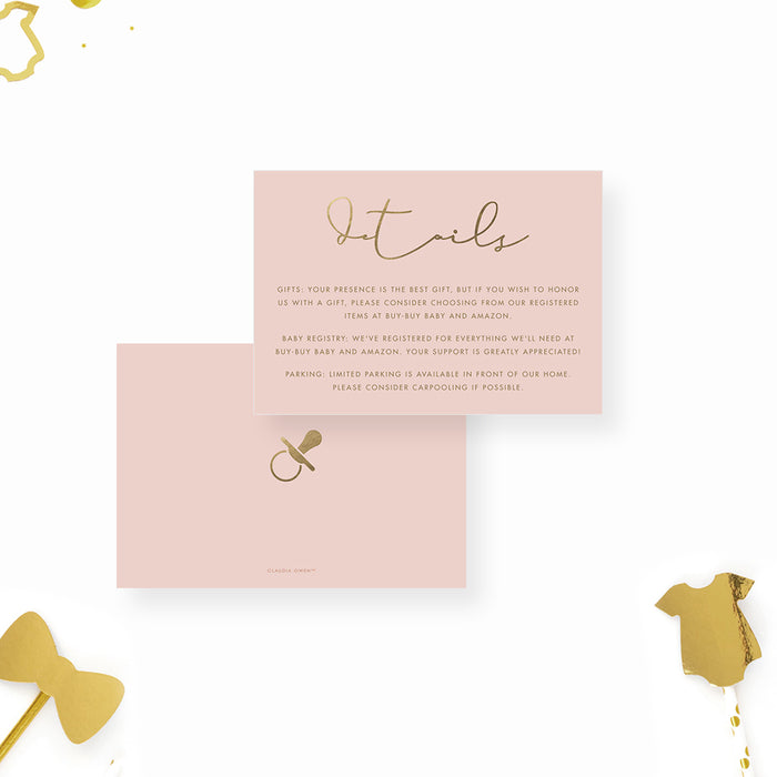 Personalized Baby Shower Invitations with Maternity Photo, Baby Shower Invitations with Pregnancy Photo in Pink and Gold