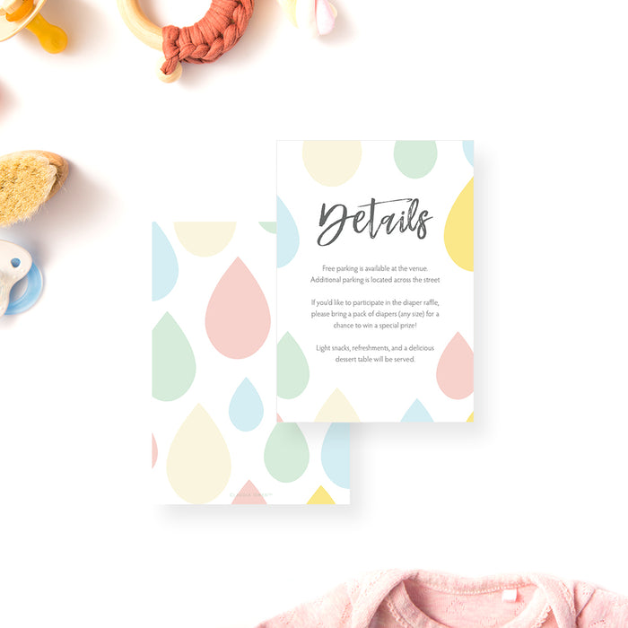Colorful Raindrop Baby Shower Invitation with Photo