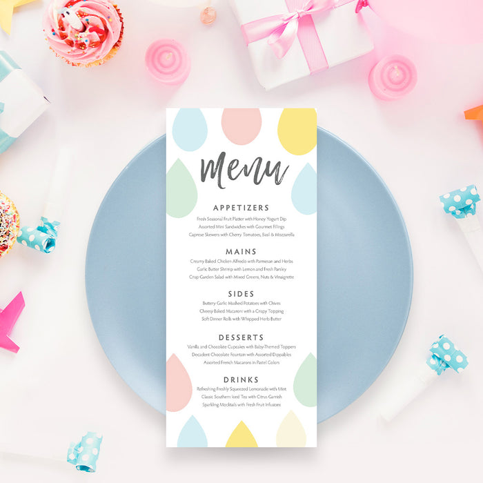 Colorful Raindrop Baby Shower Invitation with Photo
