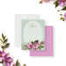 Personalized floral baby shower thank you card featuring pink and white blossoms on a sage green background, perfect for elegant stationery or a party favor.-front-back